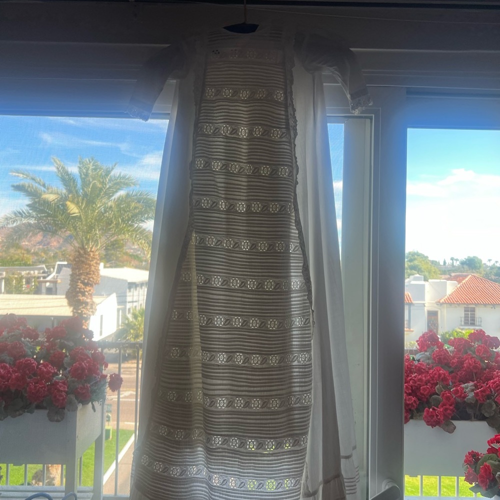 Vintage White baptism dress with slip